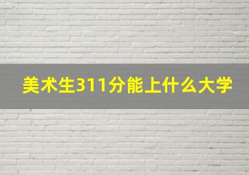 美术生311分能上什么大学