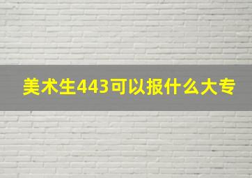 美术生443可以报什么大专