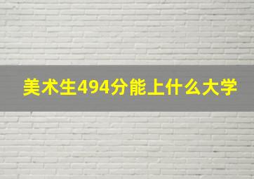 美术生494分能上什么大学