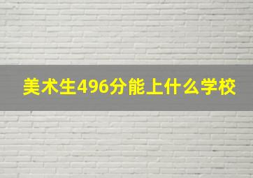 美术生496分能上什么学校