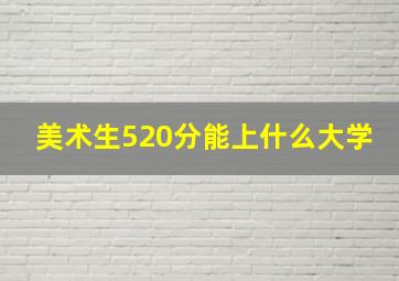 美术生520分能上什么大学