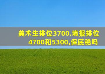 美术生排位3700.填报排位4700和5300,保底稳吗