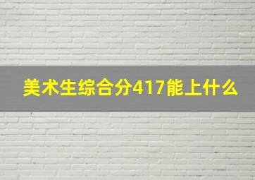 美术生综合分417能上什么