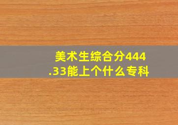 美术生综合分444.33能上个什么专科