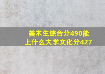 美术生综合分490能上什么大学文化分427