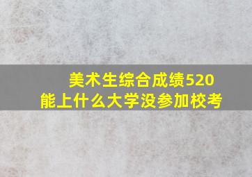 美术生综合成绩520能上什么大学没参加校考