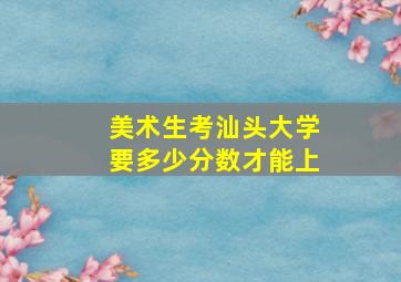 美术生考汕头大学要多少分数才能上