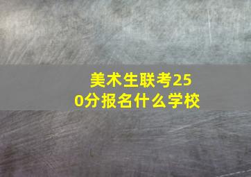 美术生联考250分报名什么学校