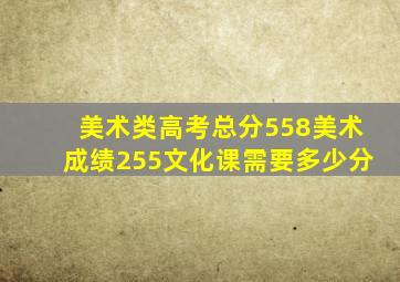 美术类高考总分558美术成绩255文化课需要多少分