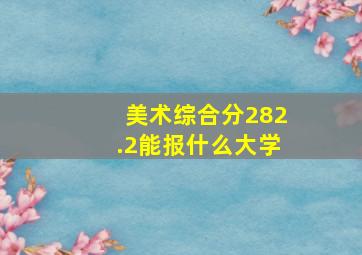 美术综合分282.2能报什么大学