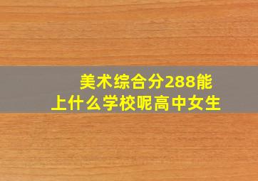 美术综合分288能上什么学校呢高中女生