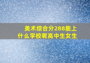 美术综合分288能上什么学校呢高中生女生