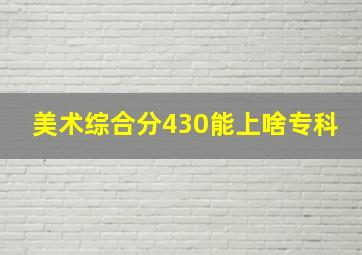 美术综合分430能上啥专科