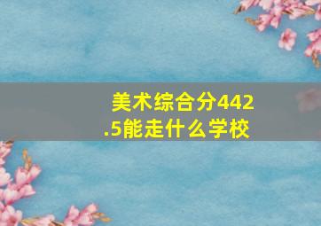 美术综合分442.5能走什么学校