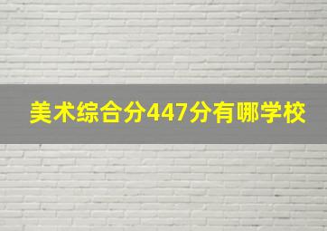 美术综合分447分有哪学校