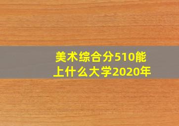 美术综合分510能上什么大学2020年