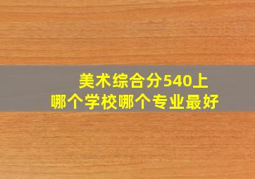 美术综合分540上哪个学校哪个专业最好