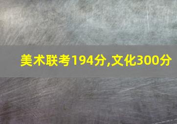 美术联考194分,文化300分