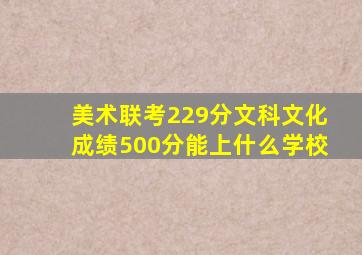 美术联考229分文科文化成绩500分能上什么学校