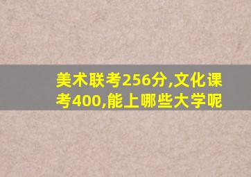 美术联考256分,文化课考400,能上哪些大学呢