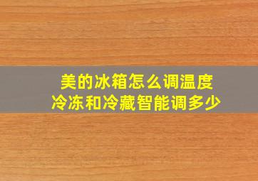 美的冰箱怎么调温度冷冻和冷藏智能调多少