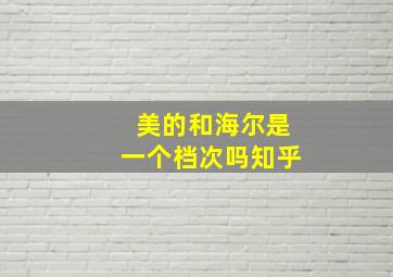 美的和海尔是一个档次吗知乎