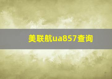 美联航ua857查询