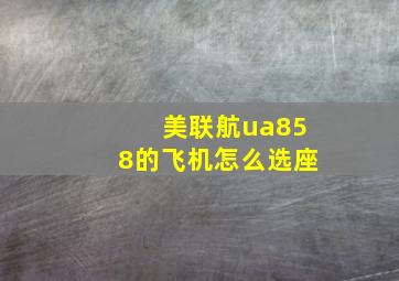 美联航ua858的飞机怎么选座