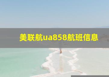 美联航ua858航班信息