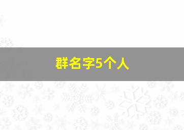 群名字5个人