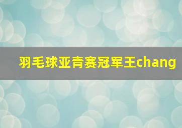 羽毛球亚青赛冠军王chang