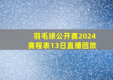 羽毛球公开赛2024赛程表13日直播回放