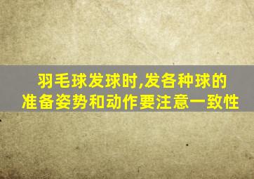 羽毛球发球时,发各种球的准备姿势和动作要注意一致性