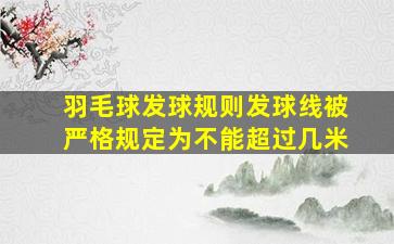 羽毛球发球规则发球线被严格规定为不能超过几米