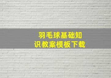 羽毛球基础知识教案模板下载