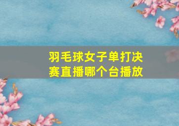 羽毛球女子单打决赛直播哪个台播放