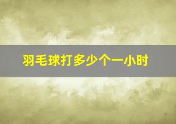 羽毛球打多少个一小时