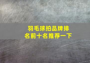 羽毛球拍品牌排名前十名推荐一下