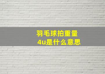 羽毛球拍重量4u是什么意思