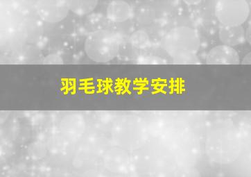 羽毛球教学安排