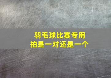 羽毛球比赛专用拍是一对还是一个