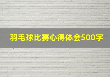 羽毛球比赛心得体会500字