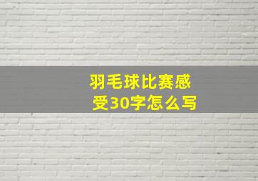 羽毛球比赛感受30字怎么写