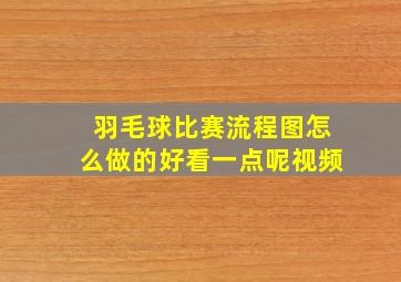 羽毛球比赛流程图怎么做的好看一点呢视频