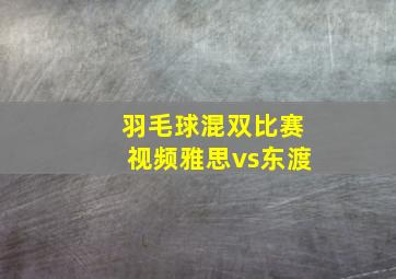 羽毛球混双比赛视频雅思vs东渡