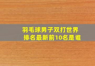 羽毛球男子双打世界排名最新前10名是谁