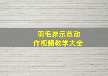 羽毛球示范动作视频教学大全