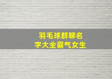 羽毛球群聊名字大全霸气女生