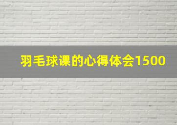 羽毛球课的心得体会1500