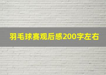 羽毛球赛观后感200字左右